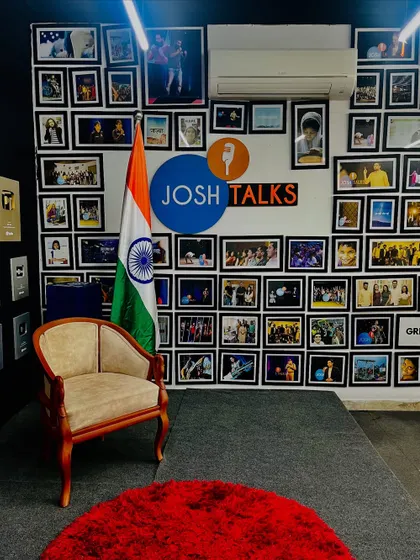 The iconic Josh Talks stage. Being here was a powerful experience, allowing me to speak loudly about a criminal activity that is like an acid to the future development of our nation.