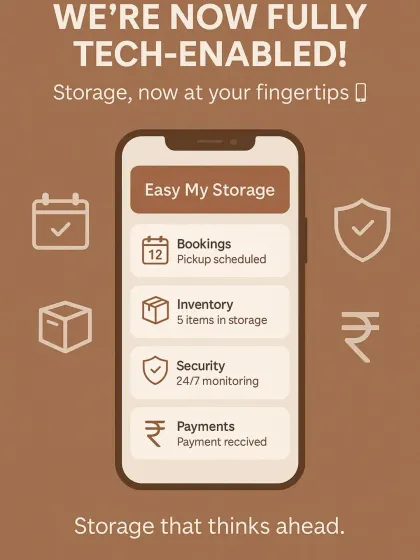 Managing your storage is now at your fingertips with our tech-enabled app. You can schedule pickups, track your inventory, monitor security 24/7, and handle payments, all from your smartphone for a truly hassle-free experience.