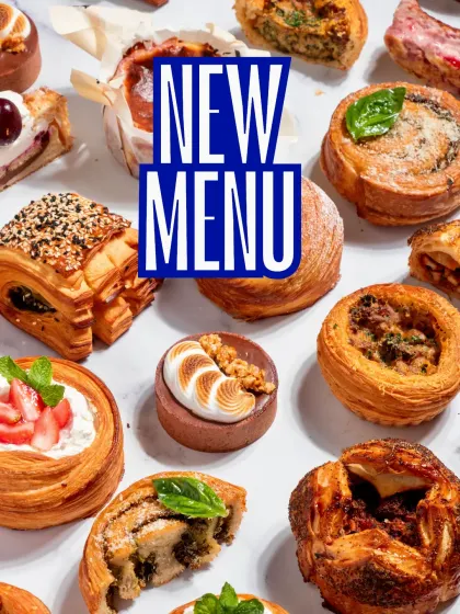 A collage showcasing the variety of my new menu, featuring both sweet and savoury bakes.