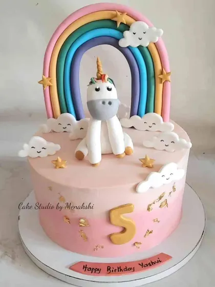 Another one of my popular unicorn designs. This one has a sweet unicorn sitting under a big rainbow, surrounded by fluffy, smiling clouds.