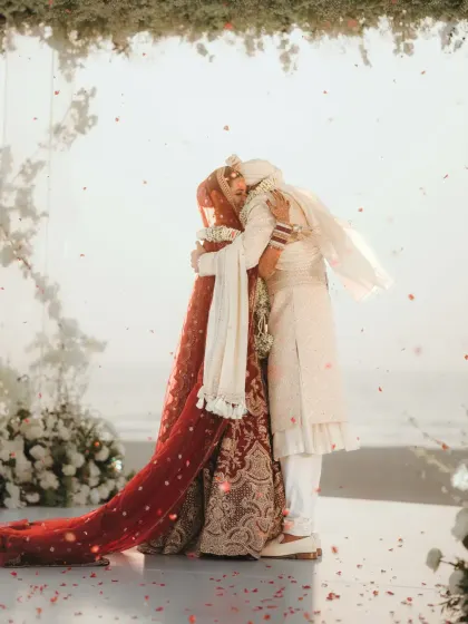 The emotional hug that says it all. A powerful moment from a beautiful celebrity wedding we planned.