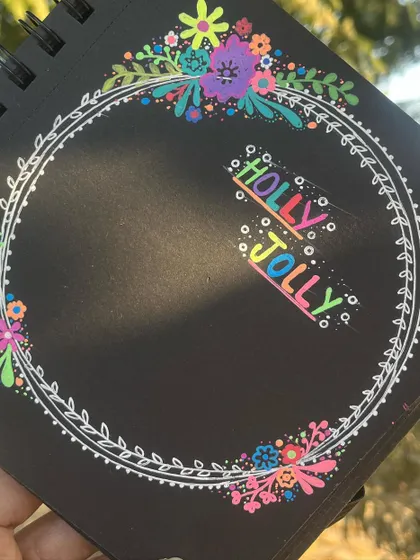 Another angle of the festive "Holly Jolly" artwork.