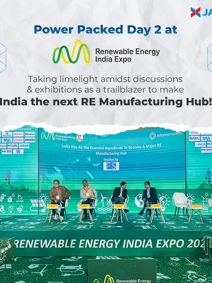 Day 2 of the Renewable Energy India Expo was power-packed with discussions on making India the next RE Manufacturing Hub. Our leadership team was at the forefront, contributing to the conversation as a trailblazer in the industry.