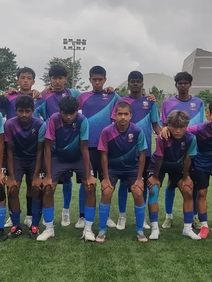 The full U17 squad ready for their DPDL Super Cup semifinal. We play as one.