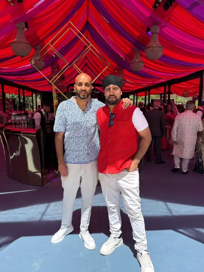 With my brother from Drumline Entertainment in Marbella. It felt like the good old days, getting the band back together and absolutely rocking the party.
