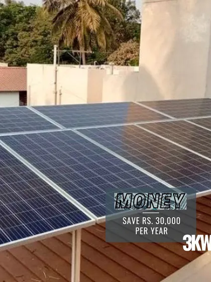 Reconfirming the financial benefits, this 3kW installation saves the homeowner about Rs. 30,000 every year.