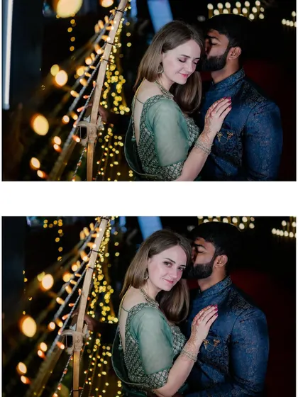 A collage of tender moments from the couple's reception.