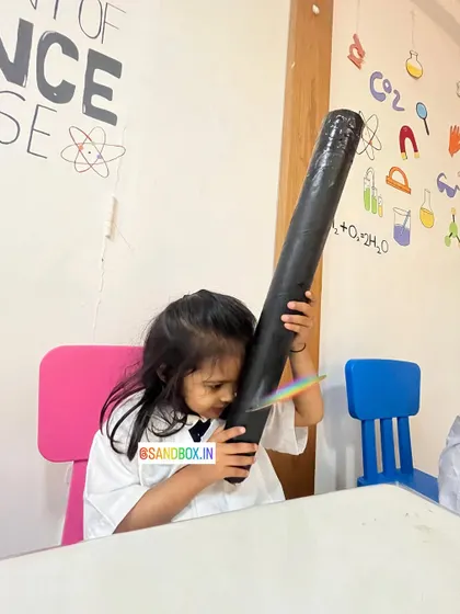 How are rainbows made? We use a simple tube and a CD to show kids how white light can be split into a spectrum of colors, just like a prism.