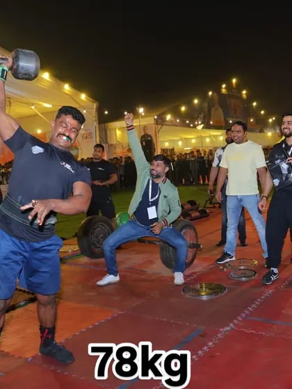 The 78kg monster dumbbell overhead press. This unilateral movement requires incredible shoulder stability, core strength, and pressing power. It's a true test of a strongman's upper body.