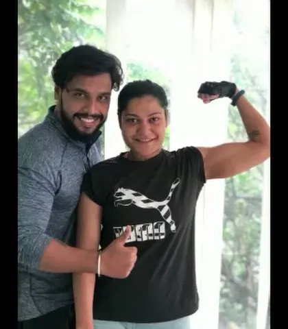 Celebrating a client's progress. My role as a coach is to support and motivate you every step of the way on your fitness journey.