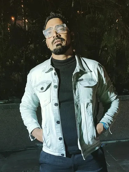 A quick pose after a fantastic event. Hosting a haldi ceremony during the day and a sangeet at night requires non-stop energy, but seeing everyone happy makes it all worth it.