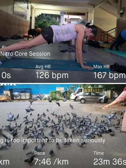 This is what a balanced workout looks like for me. A PUMA Nitro core session to build stability, followed by a gentle run to clear my head. It's all about listening to your body and finding what works for you.