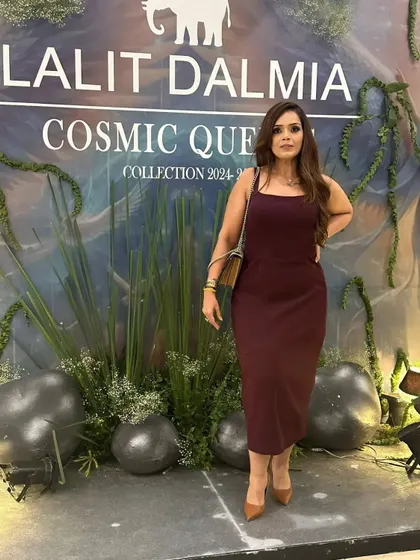 Posing at the Lalit Dalmia show. The "Cosmic Queen" collection was truly out of this world, and it was a thrill to witness the vision of such a talented designer firsthand.