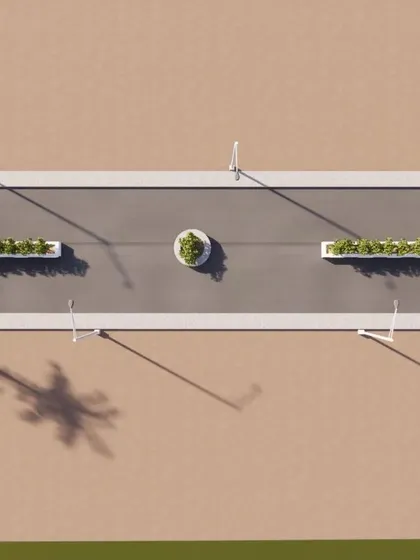 A duplicate of image 8, this top-down view is part of our design presentation, illustrating the symmetrical and organized layout of the planned development.