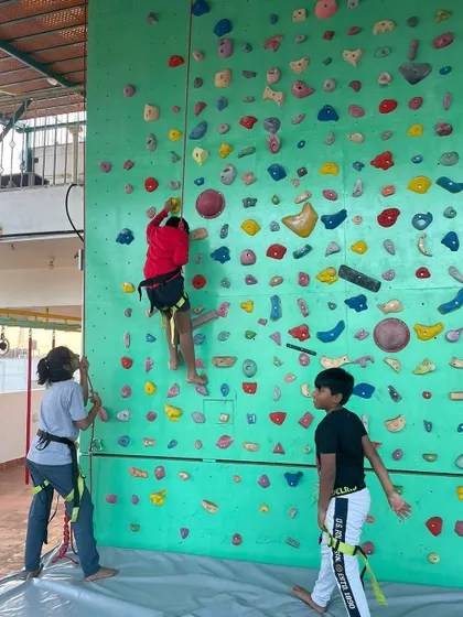 Our bouldering wall is a central feature of our space, inviting children to challenge themselves physically and mentally in a safe and supportive environment.