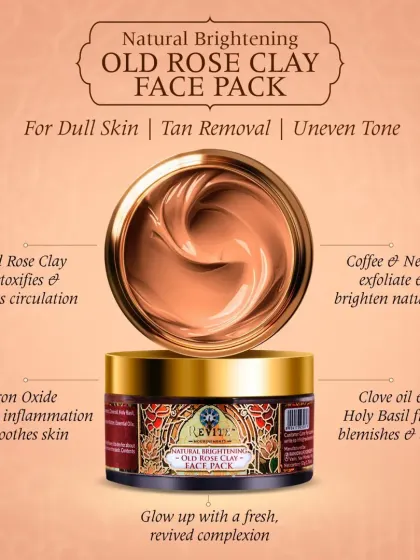 For days when your skin feels dull, tanned, or uneven, this is your solution. The Old Rose Clay Face Pack is a powerhouse of natural ingredients like coffee, neem, and holy basil to detoxify, exfoliate, and restore your skin's natural brightness.
