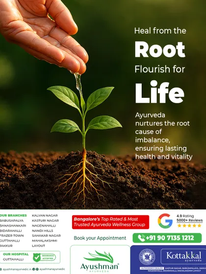 This visual captures our core philosophy: "Heal from the Root, Flourish for Life." Unlike treatments that only address symptoms, our approach nurtures the root cause of imbalance, ensuring lasting health and vitality. This is the promise of true, holistic Ayurvedic healing.