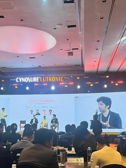 Speaking at the Cynosure Lutronic summit was an inspiring experience. These events are crucial for learning from global experts and ensuring my practice remains at the forefront of dermatological technology.