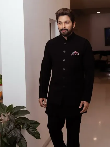 The full look, demonstrating the power of a simple, well-made Jodhpuri suit.