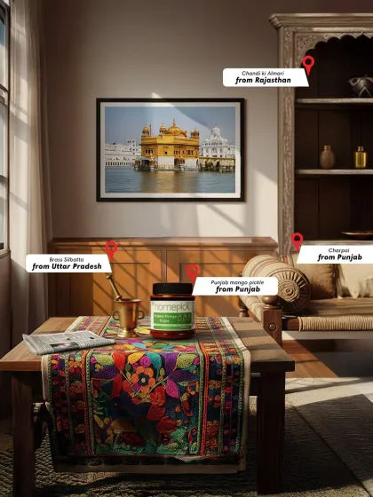 This Independence Day, we celebrate the spirit of India in our homes. Our Punjabi Mango Pickle, from the land of the Golden Temple, brings a piece of India's rich heritage to your table.