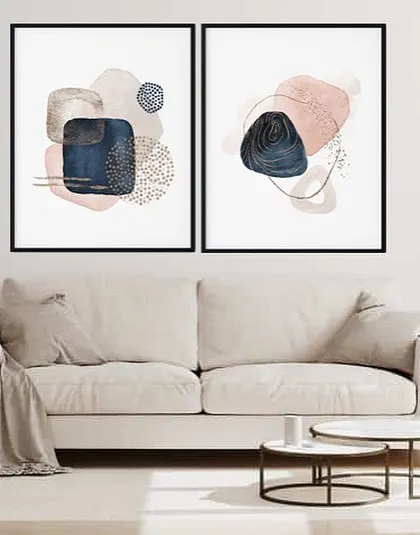 A duplicate of our medieval geometric patterned prints, this set of two offers a modern and sophisticated art solution for any living space, with customizable frames to match your decor.