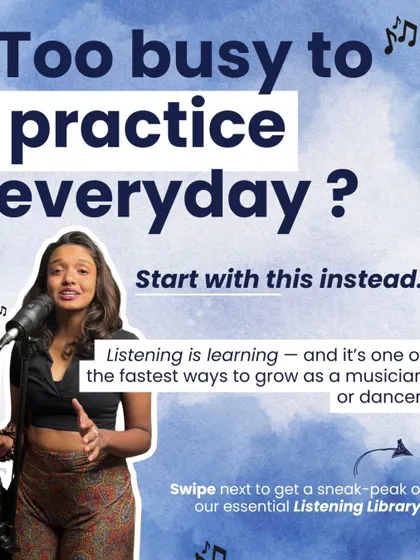 Too busy to practice every day? Start with this instead: listening. Listening is learning, and it's one of the fastest ways to grow as a musician or dancer.