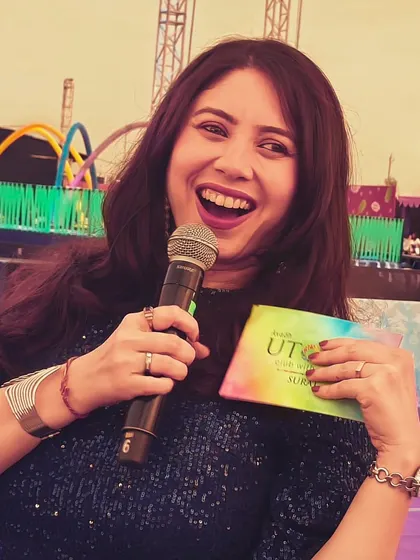 I can't control my excitement! A close-up shot of me ready to host the 4-day Avadh Utopia Carnival.
