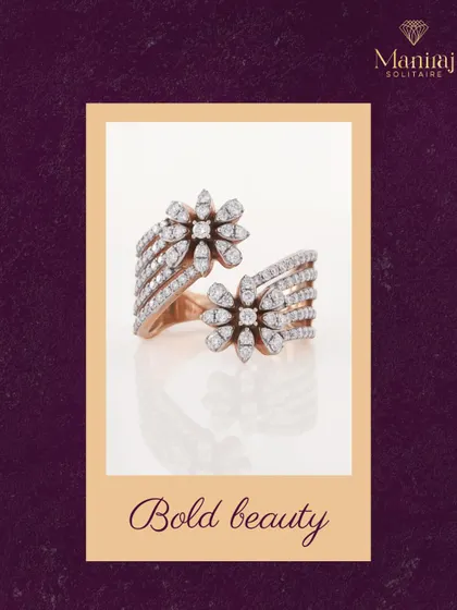 Small in size, big on style. This bold floral diamond ring is designed to stand out, with layers of sparkling petals that make a subtle yet powerful statement.