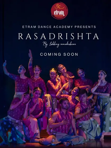 This is the official poster for our production 'Rasadrishta'. The show explores the 'navarasas' or nine emotions, bringing stories of the common person to the stage through experimental Bharatanatyam.