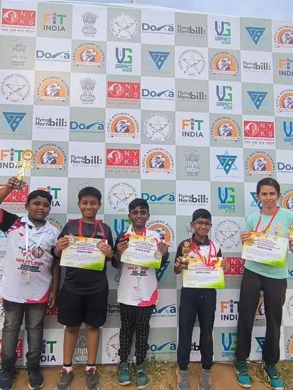 Our team standing tall after a successful competition. Each student here holds a certificate and a trophy, representing their hard-earned success and contribution to the team's performance.