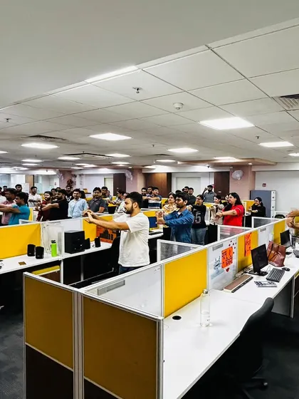 Who says you need a separate room for fitness? Here at Servosys Solutions in Noida, we brought the party right to the workstations. A quick dance break between tasks is the perfect way to recharge and refocus.