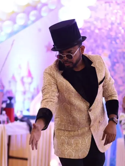 Performing at the Palm Court Clubhouse in Malad. Whether it's a private clubhouse or a public hall, I bring the same level of professional entertainment.