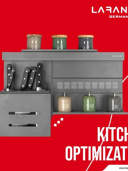 Perfect your kitchen with my Alpdrof range of aluminum bars. They are designed for optimal organization and add a touch of modern elegance.