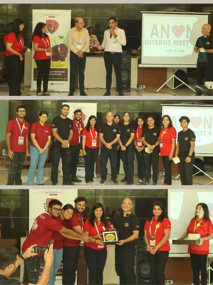 Our team being felicitated at the ANON event. We build strong partnerships with the organizations we train.
