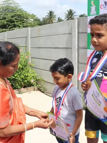 A special moment as one of our youngest competitors receives his medal. We believe in encouraging talent from a very early age.