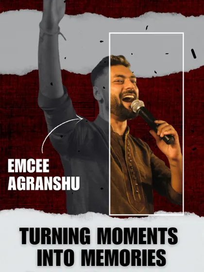 A graphic overlay stating "Turning Moments into Memories." This is my promise for every event I host, especially high-energy nights like this Dandiya party.