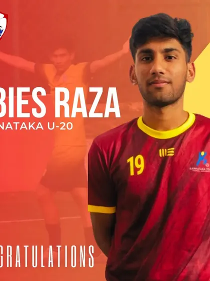 Congratulations to our player Abies Raza, who is representing the Karnataka U-20 Men's team at the Swami Vivekananda National Championship.