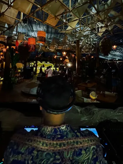 A view from my perspective at a beautiful open air venue in Goa. The setting is just as important as the music in creating the perfect vibe.
