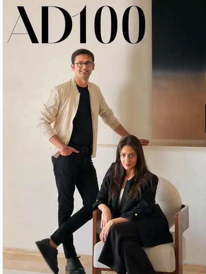 A graphic celebrating our AD100 recognition, a moment of pride for our entire studio.