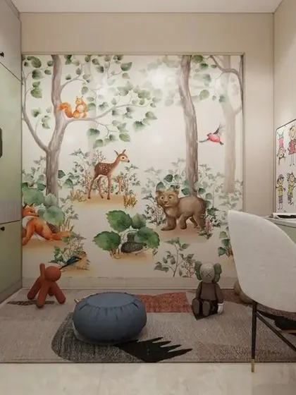 A duplicate of image 101, showing the full view of the enchanting kids' bedroom.