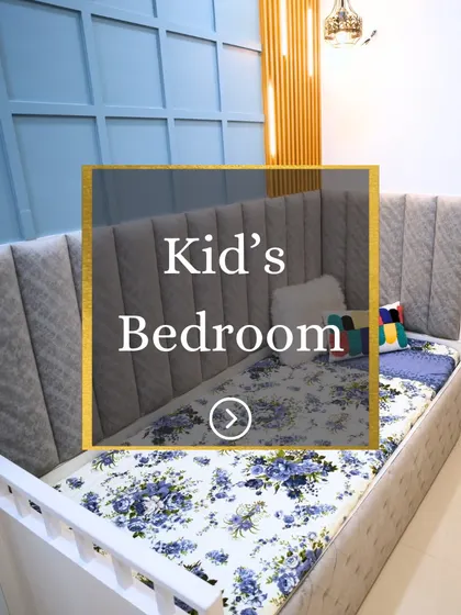 An overview of a compact and stylish kid's bedroom, designed to maximize space without sacrificing comfort or personality.
