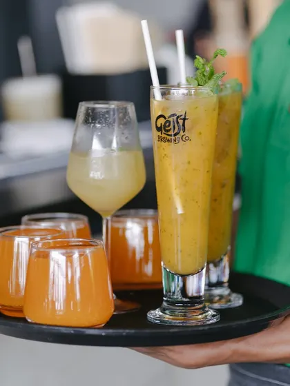 Our servers are always ready with a tray of refreshing drinks to keep you cool.