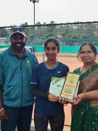 Celebrating Kanisha's birthday on the court. While she is a fierce competitor and tournament winner, we also celebrate personal milestones as a tennis family.