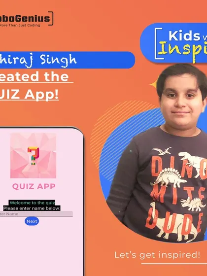 Abhiraj Singh created a 'QUIZ App' during his time with us. We believe every child has the potential to be a creator, and our courses provide the tools to make their ideas a reality.