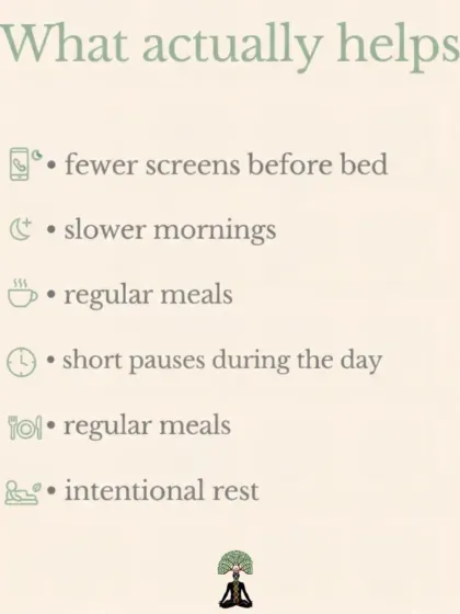 The solution is not complicated. Simple, intentional changes like slower mornings, regular meals, and less screen time before bed can have a profound impact on your health.