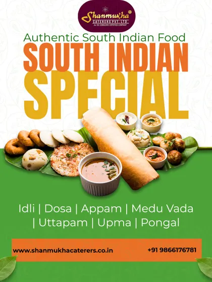 Our South Indian special breakfast includes a variety of classics like Idli, Dosa, Appam, Medu Vada, Uttapam, Upma, and Pongal, all authentically prepared.