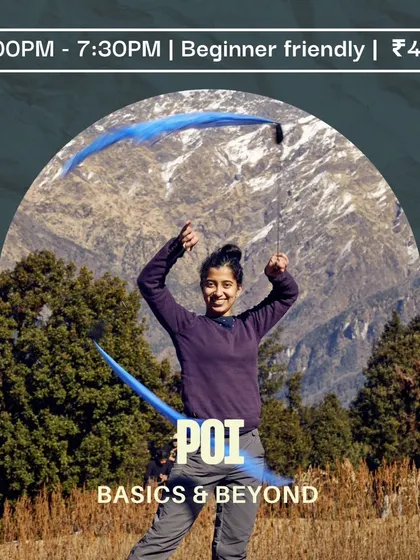 Highlighting the Poi session of our beginner workshop, this graphic invites you to explore the fundamentals of this dynamic art form.