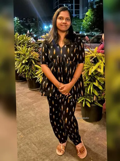 Elegance meets tradition. Our beautiful client radiates joy in our pure handloom black Ikat co-ords.