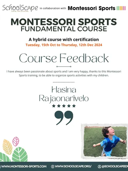 A passionate sports enthusiast expresses her happiness at being able to organize sports activities with her children thanks to the training.