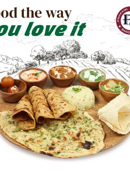 Food the way you love it. This graphic represents my North Indian thali offering, a wholesome and satisfying meal.